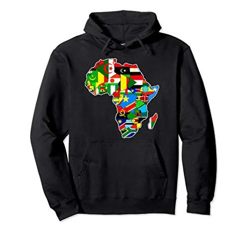 African pride African countries flag Africa map hoodie