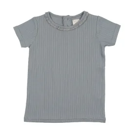 Analogie Pointelle T-Shirt Short Sleeve - Light Blue