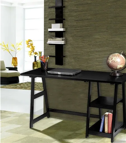 Black 47" Modern Trestle Desk