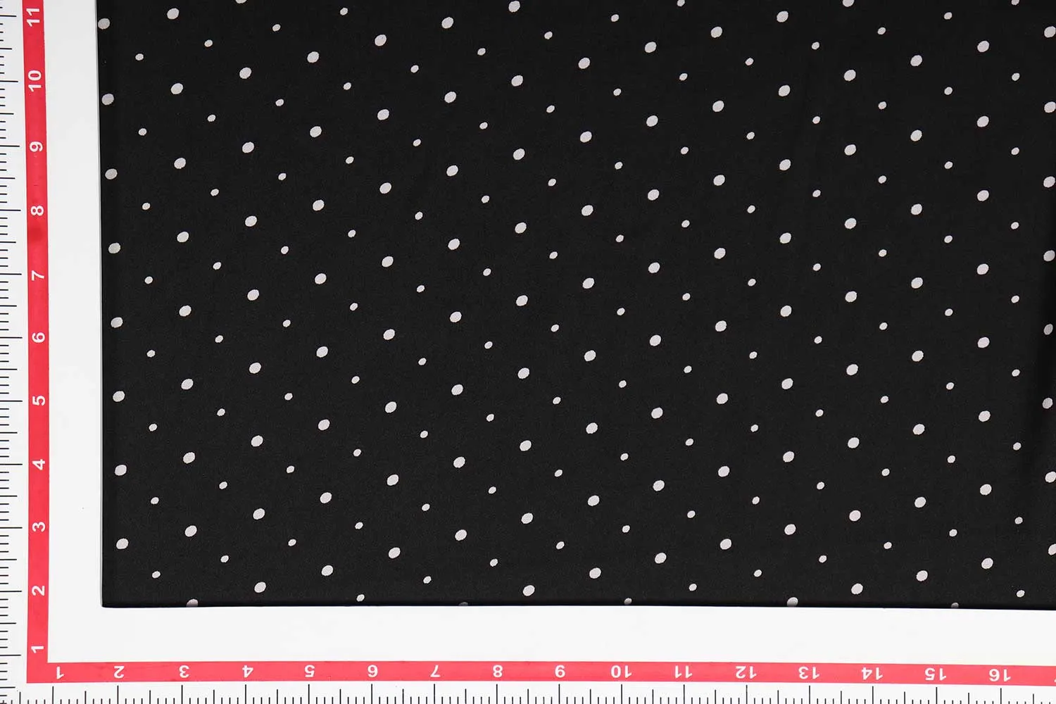 Black & White Polka Printed Summer Cool Georgette Fabric (Wholesale)