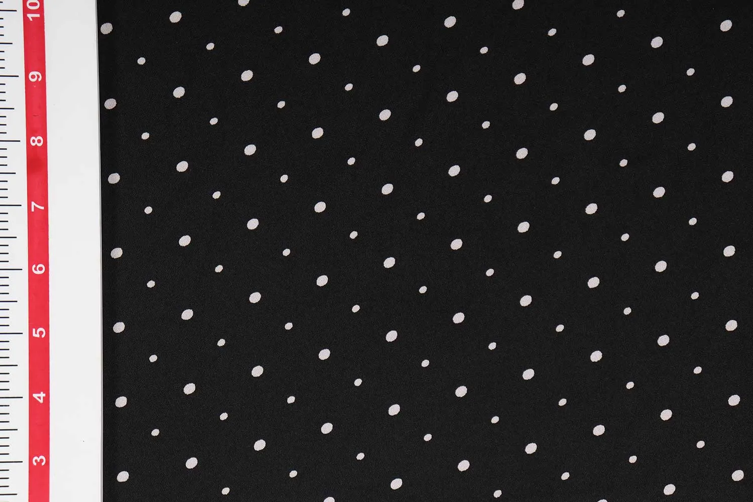 Black & White Polka Printed Summer Cool Georgette Fabric (Wholesale)