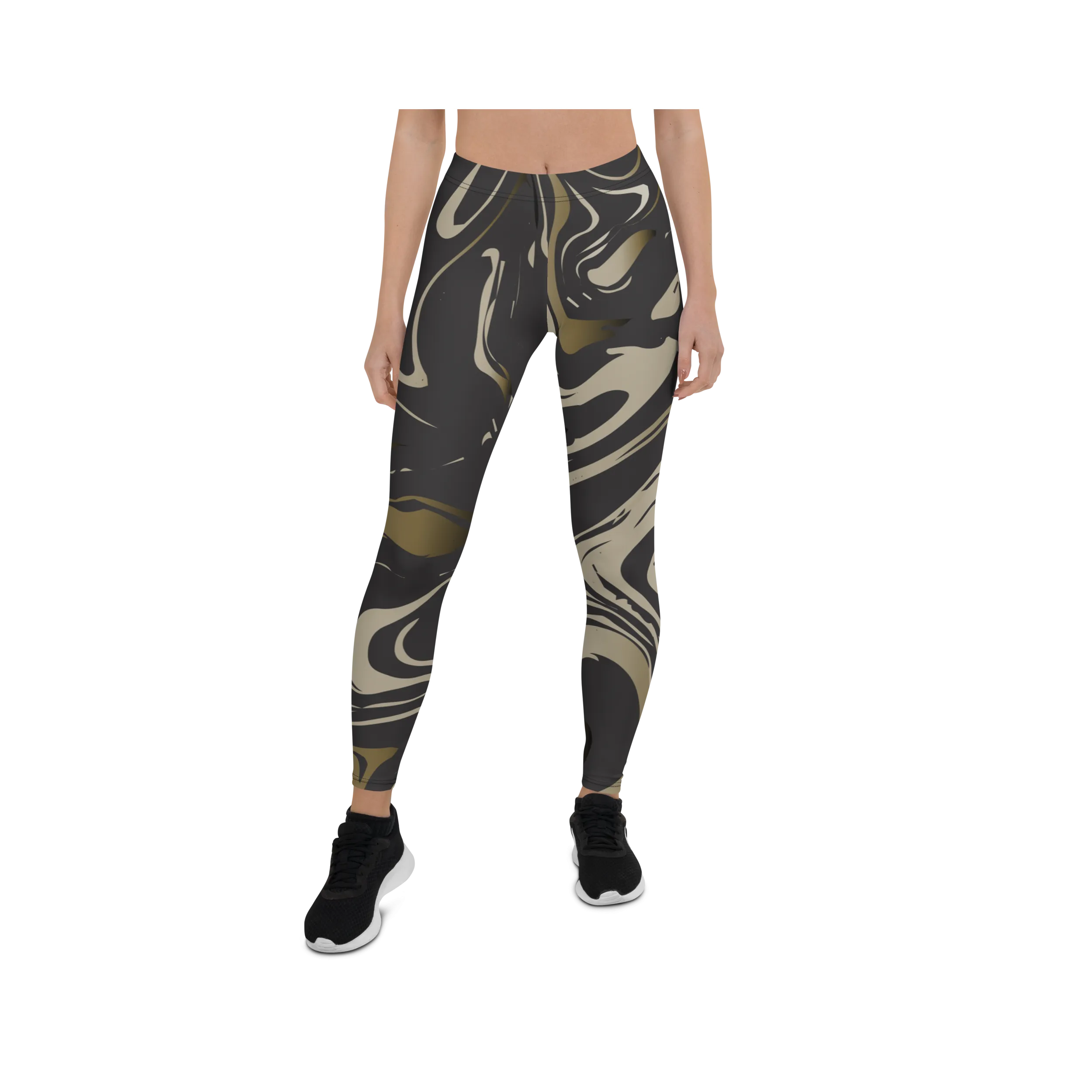 Black and Gold Marble Leggings