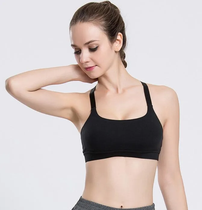 Black Cross-back Sports Bra for Women