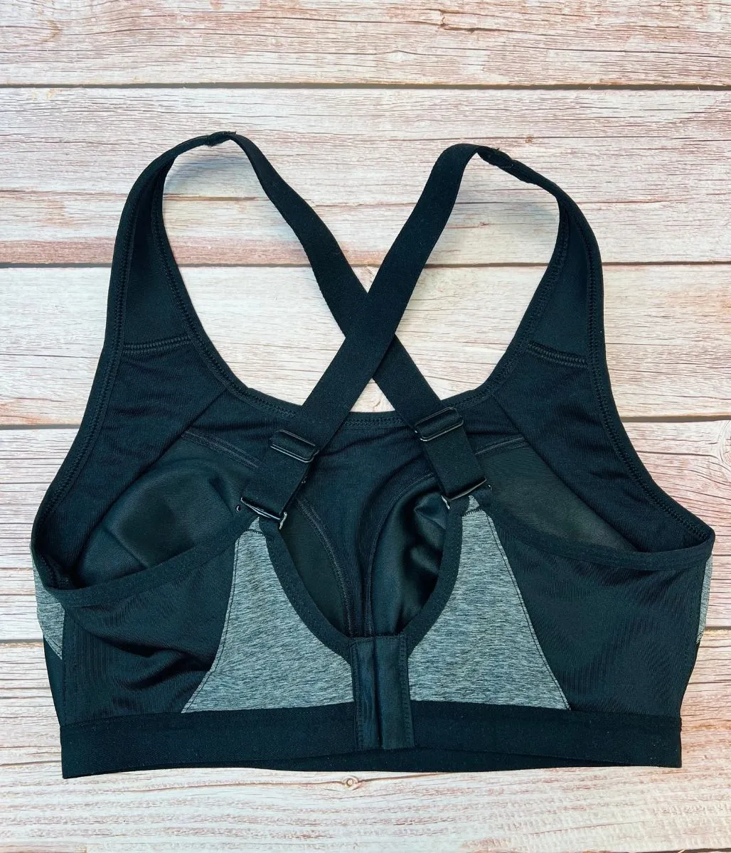 Black Grey High Impact Sports Bra