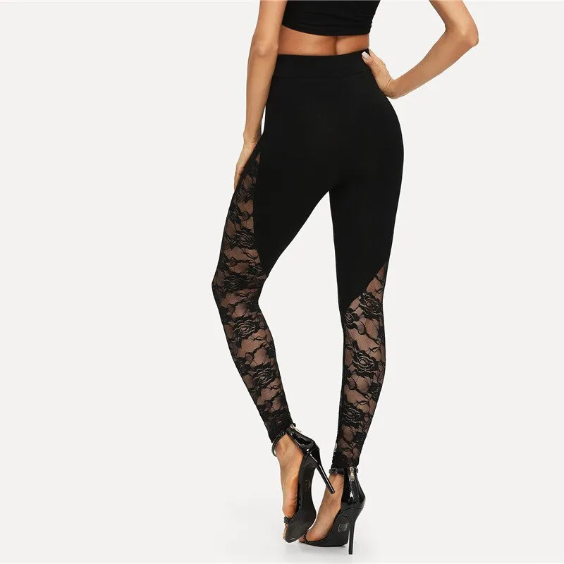 Black Lace Leggings