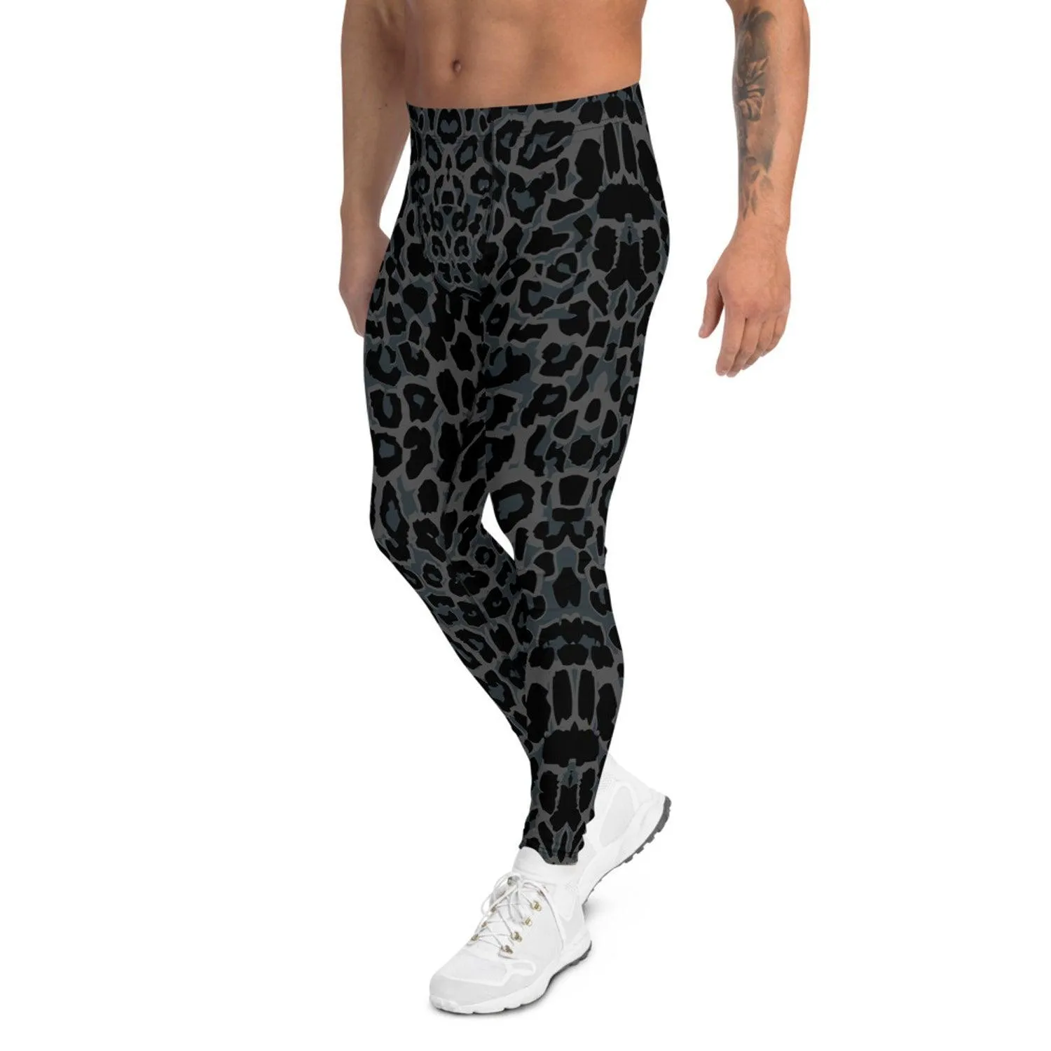 Black Leopard Spots Men's Leggings