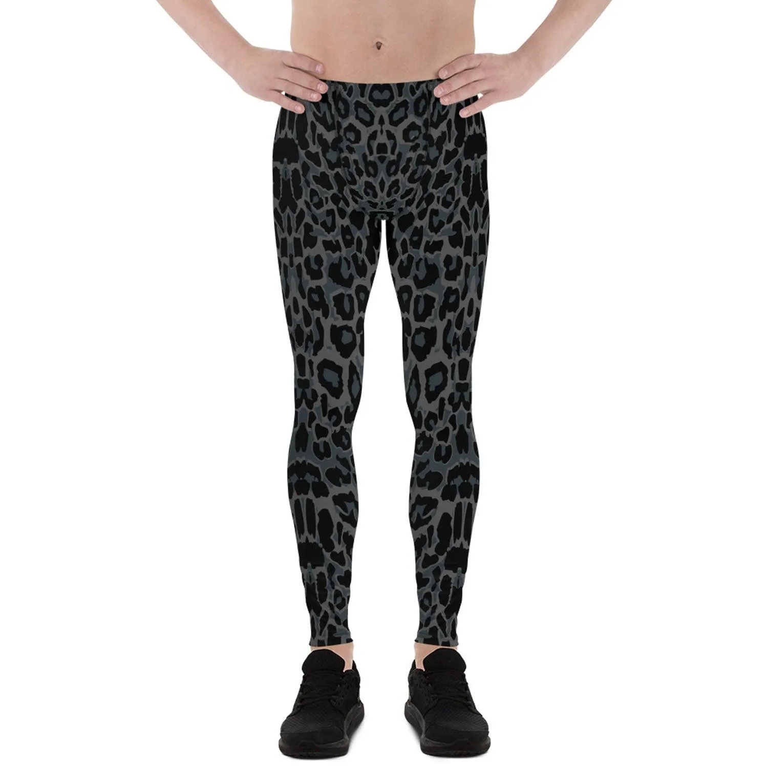 Black Leopard Spots Men's Leggings