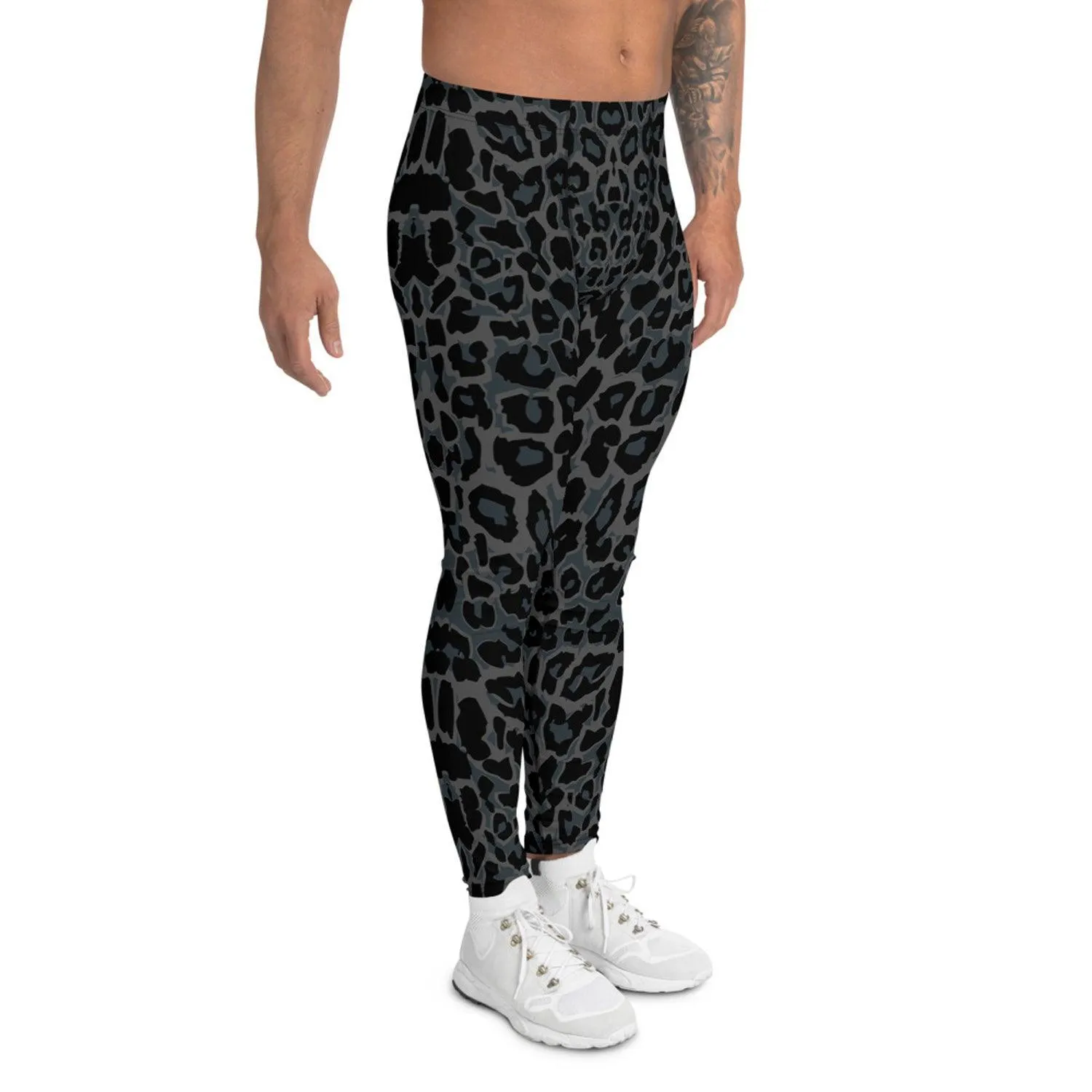 Black Leopard Spots Men's Leggings