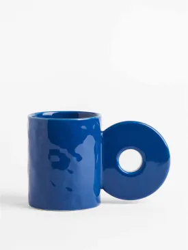 Blue glazed stoneware mug