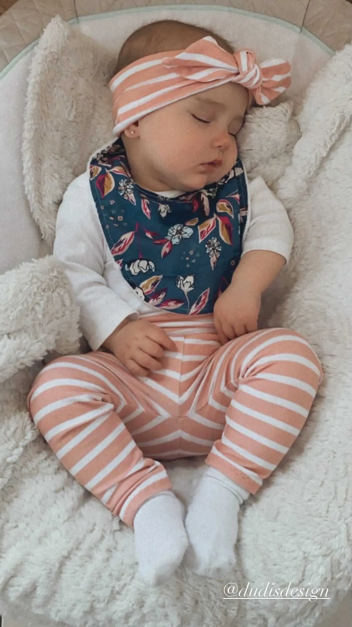 Blush Pink Striped Leggings and/or Headbands