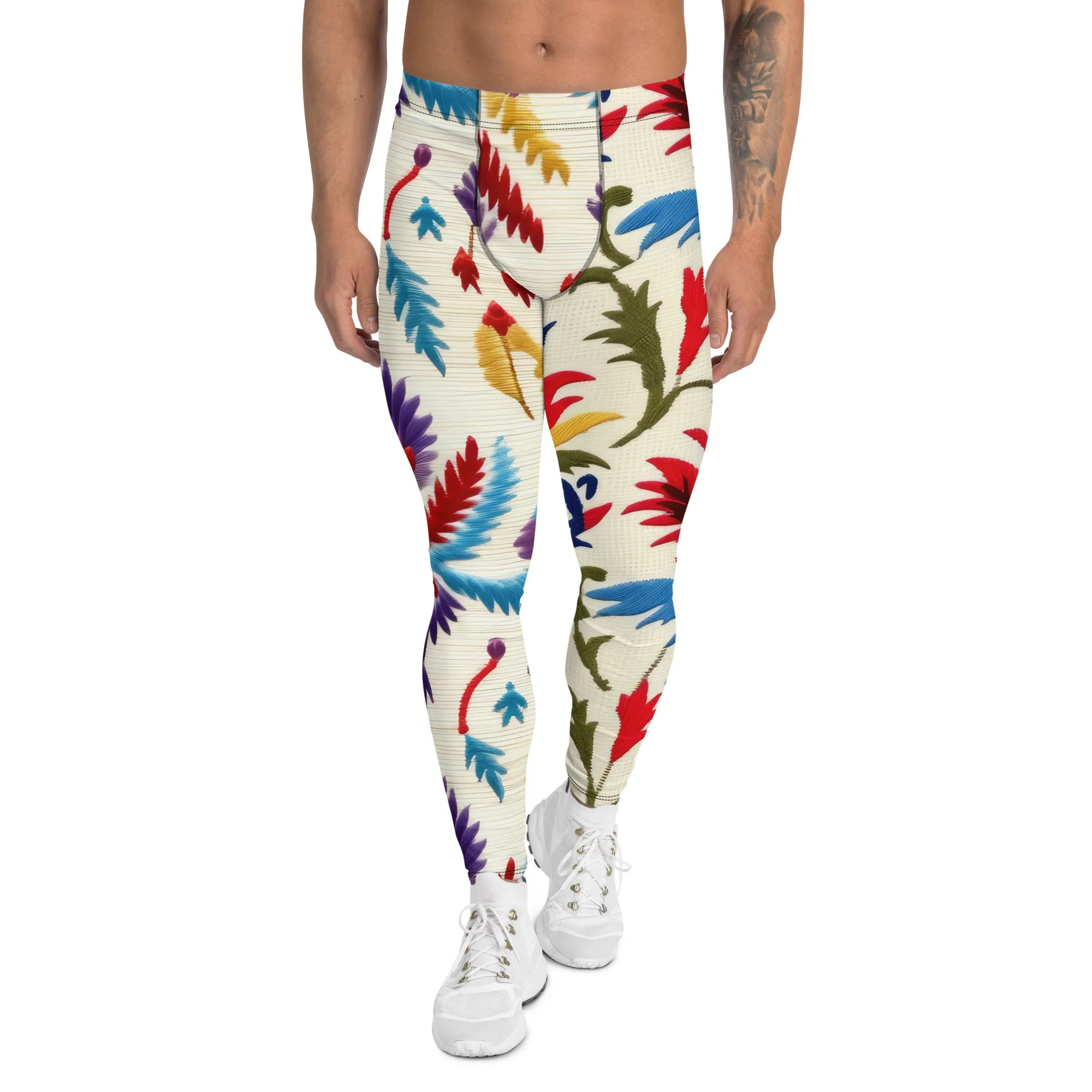 Boho Botanical Men’s Leggings – Earthy, Vibrant, and Uniquely Stylish