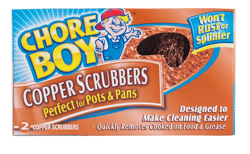 Chore Boy Heavy Duty Copper Scrubber For Pots and Pans 2 pk