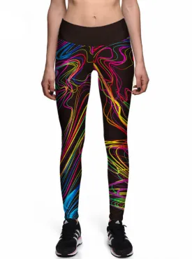 Colorful Painting 3D Print Women High Waist Pants