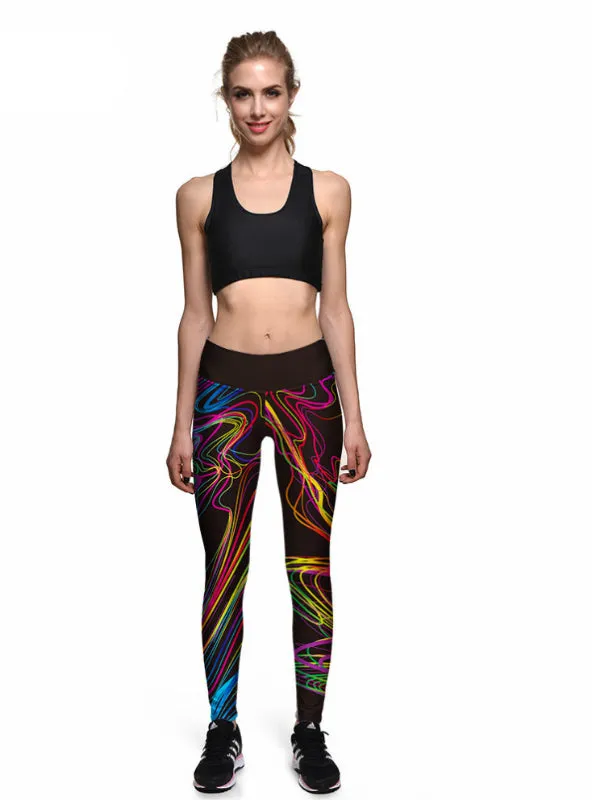 Colorful Painting 3D Print Women High Waist Pants