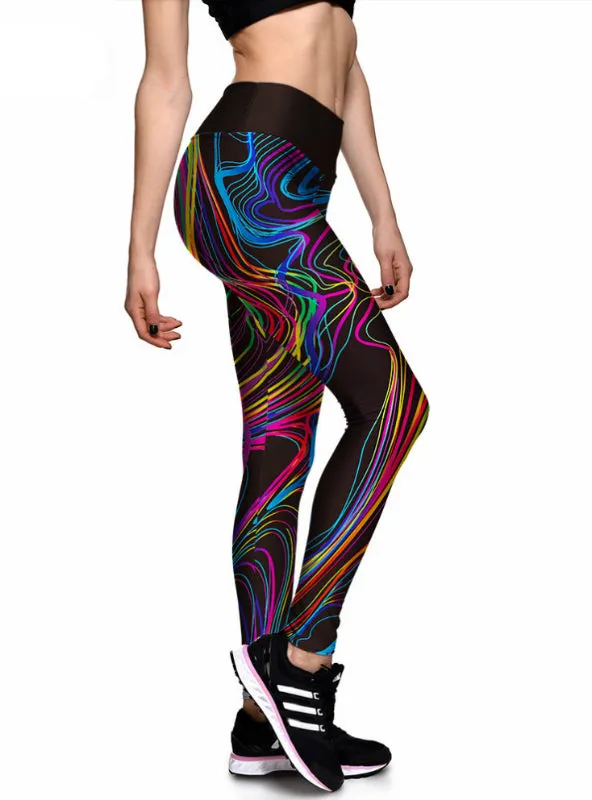 Colorful Painting 3D Print Women High Waist Pants