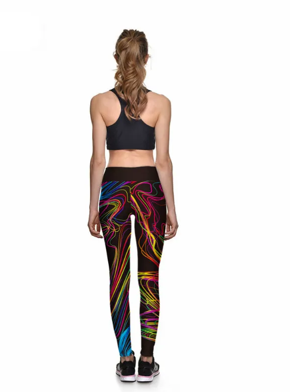 Colorful Painting 3D Print Women High Waist Pants