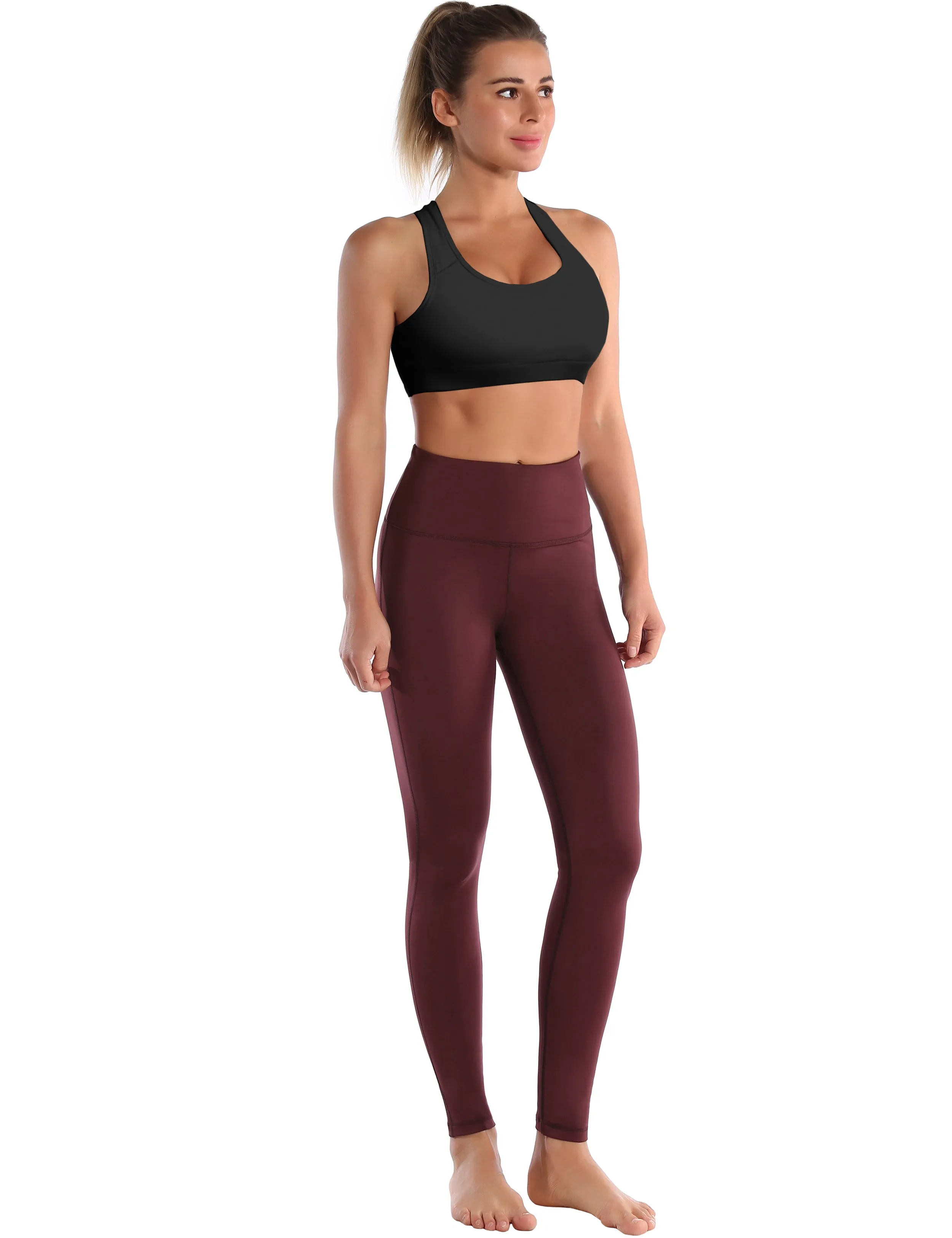 Compression Racerback Sports Bras black_Running