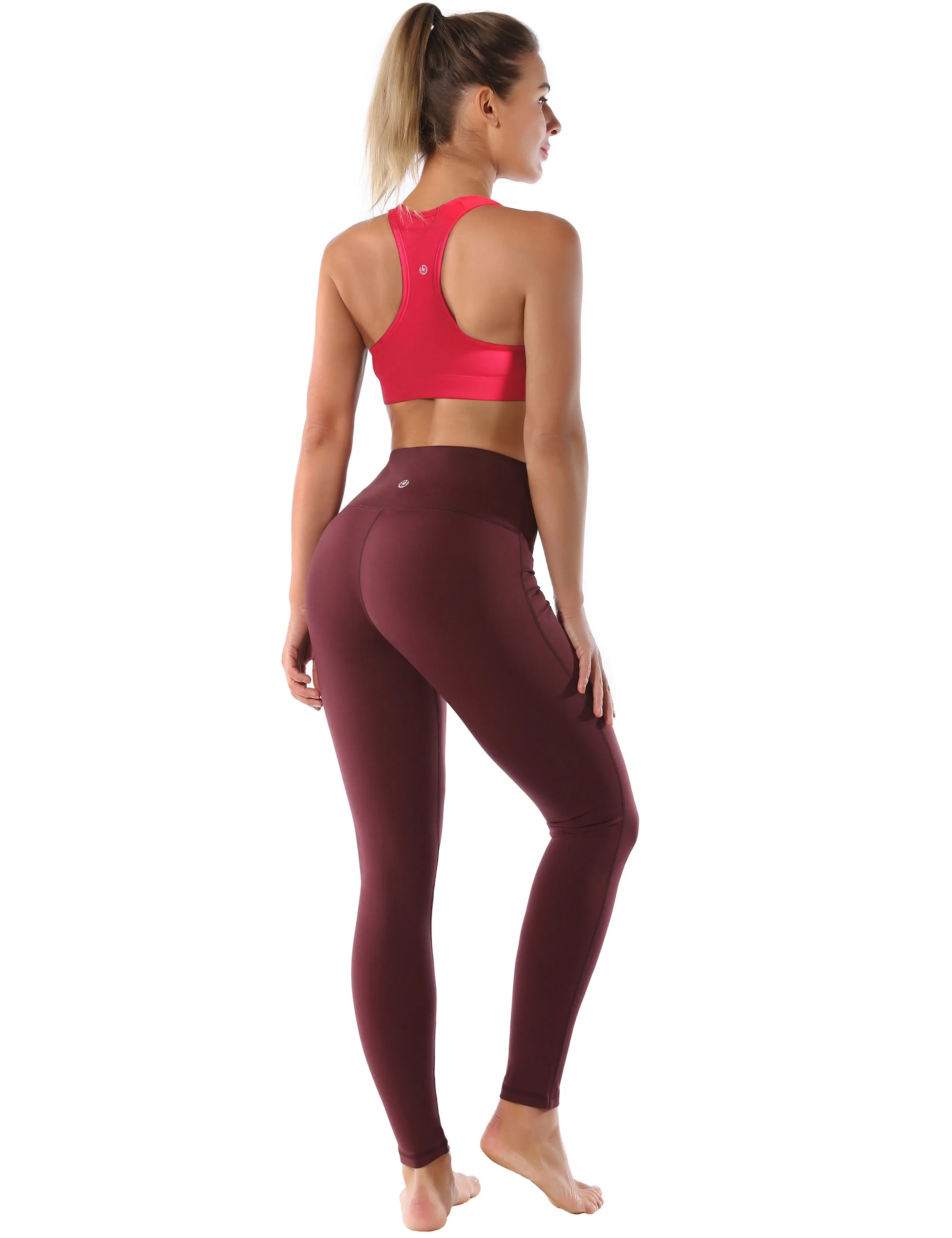 Compression Racerback Sports Bras red_Jogging