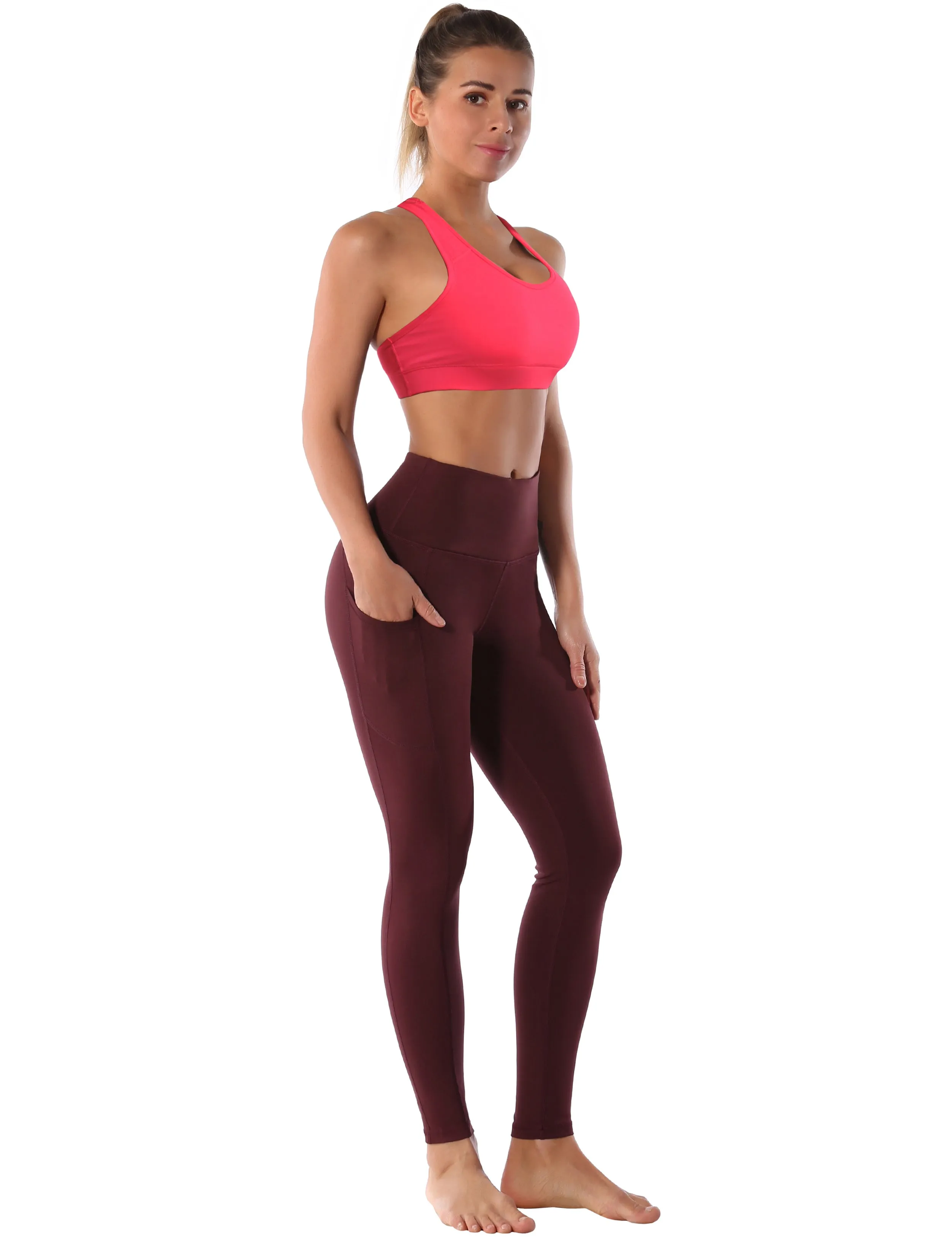 Compression Racerback Sports Bras red_Jogging