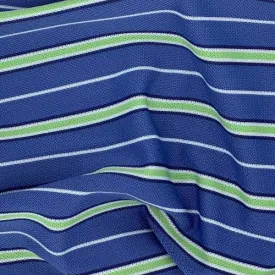 Copen/Lime | Yarn Dye Stripe Pique - SKU 7487 #S124/125