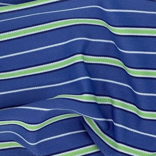 Copen/Lime | Yarn Dye Stripe Pique - SKU 7487 #S124/125