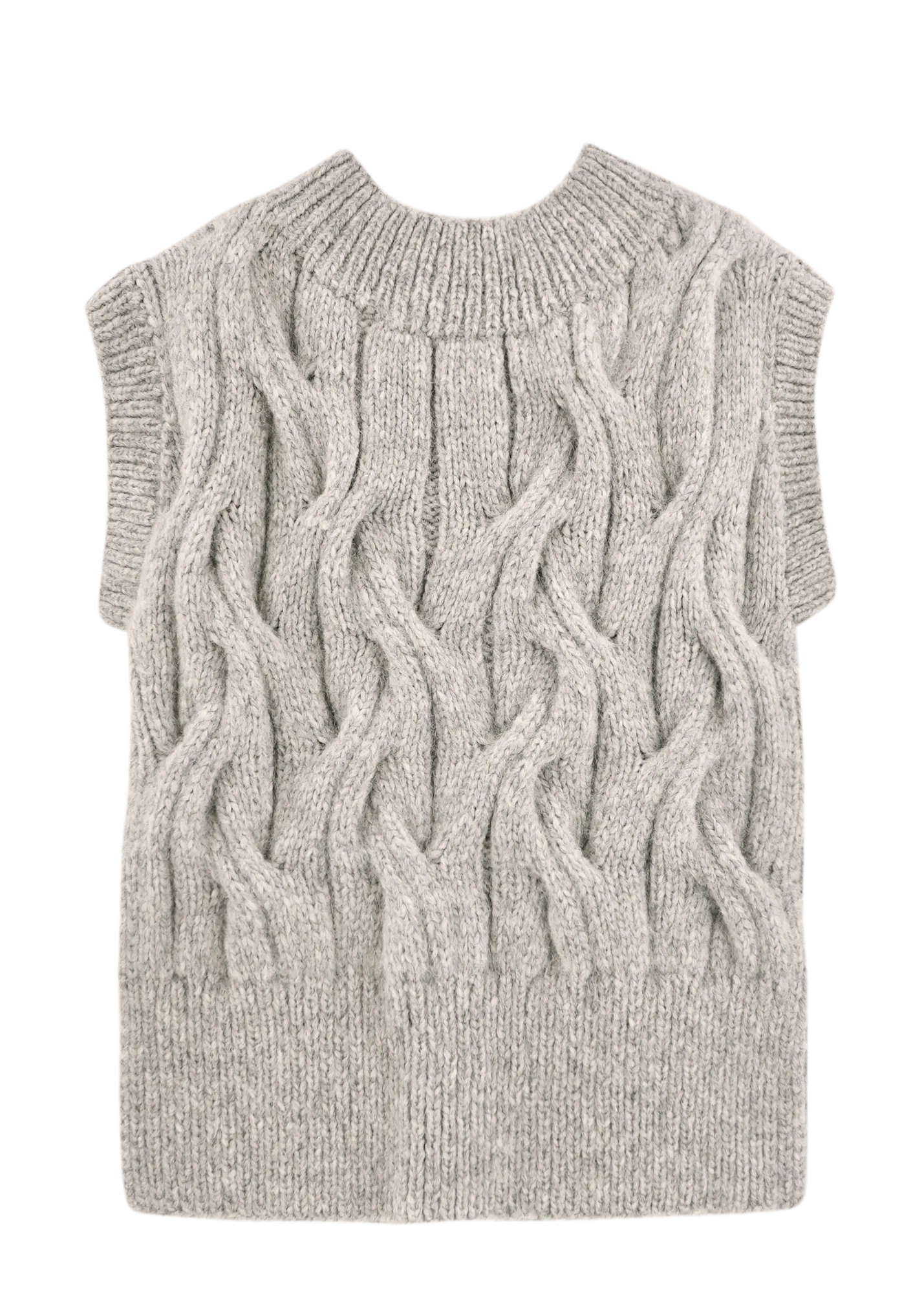 Cortina Hand Knit Sweater Vest in Dove Grey