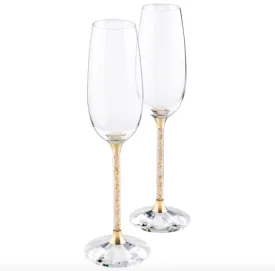 Crystalline Gold Toasting Flutes (Set of 2)