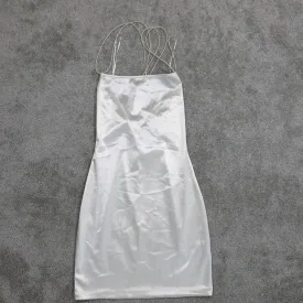 Divided By H&M Womens A Line Mini Dress Backless Sleeveless White Size US S