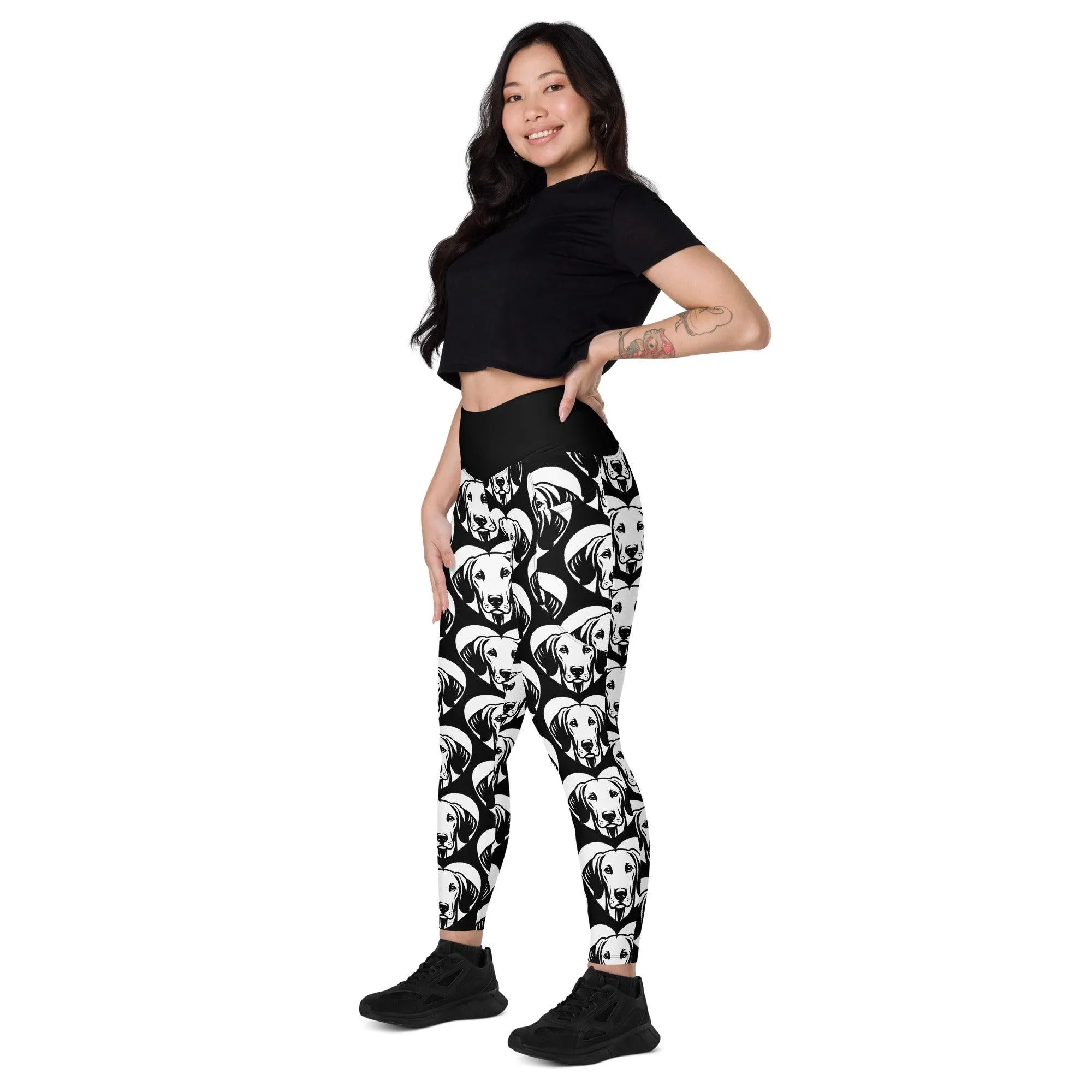 DOG BREED LEGGINGS with pockets - AMERICAN FOXHOUND - HERTTAHOUND