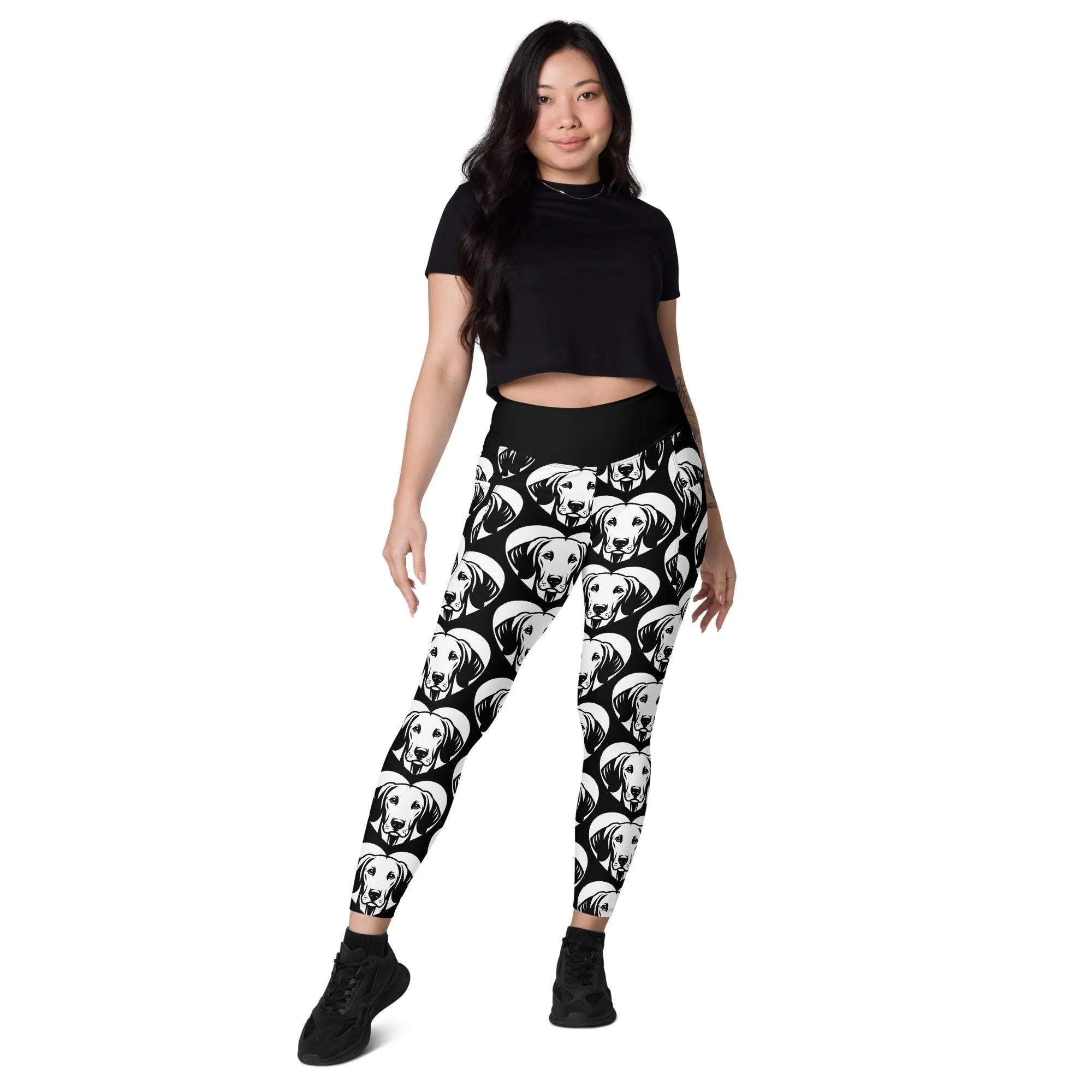 DOG BREED LEGGINGS with pockets - AMERICAN FOXHOUND - HERTTAHOUND