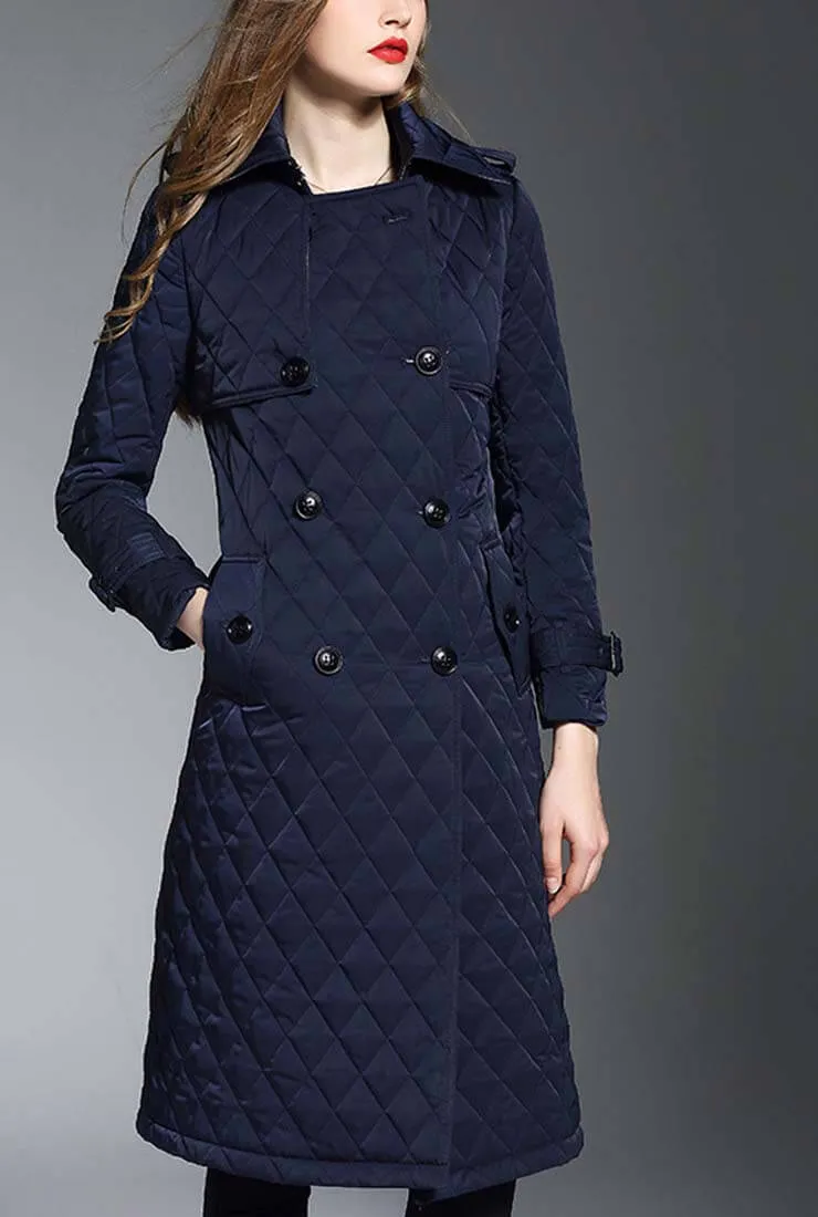 Double-breasted Quilted Puffer Long Coat