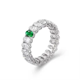 Exquisite Emerald Eternity Band