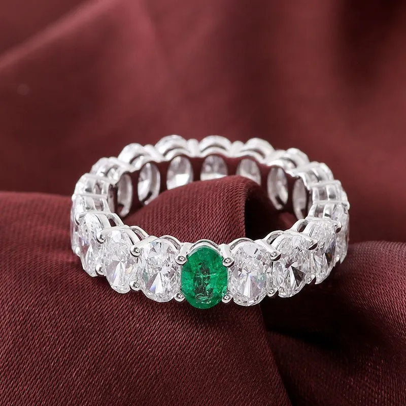 Exquisite Emerald Eternity Band