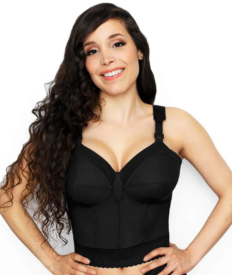 Exquisite Form Fully Back Close Longline Bra - Black