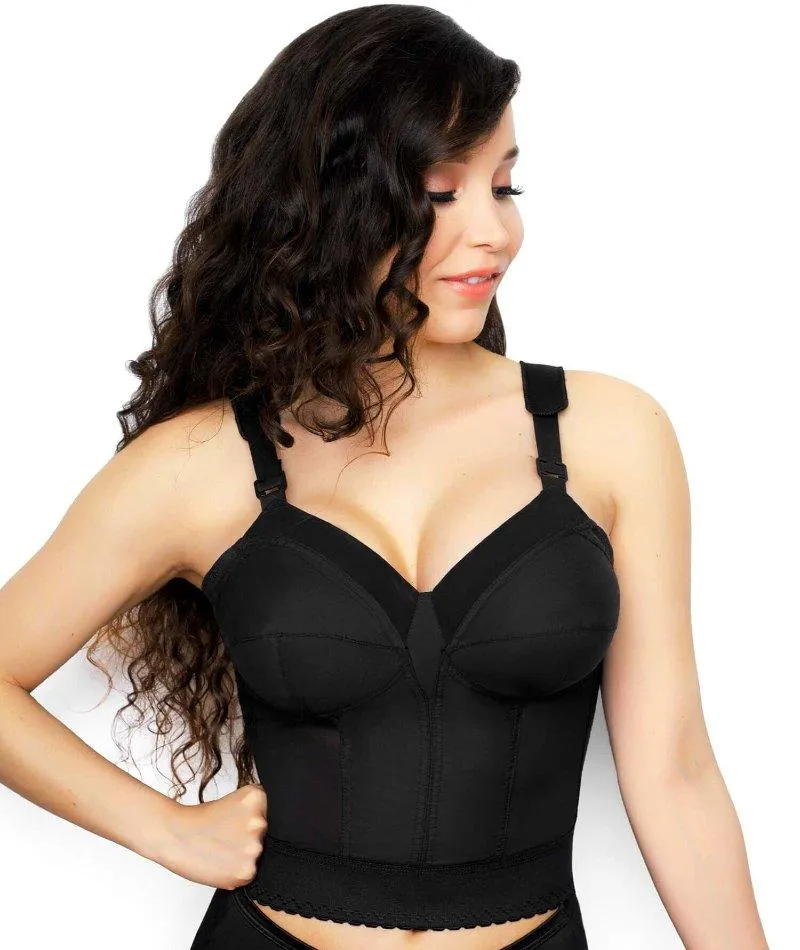 Exquisite Form Fully Back Close Longline Bra - Black