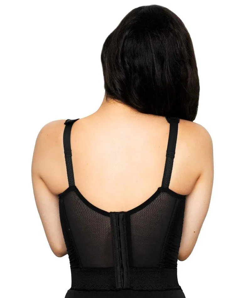 Exquisite Form Fully Back Close Longline Bra - Black