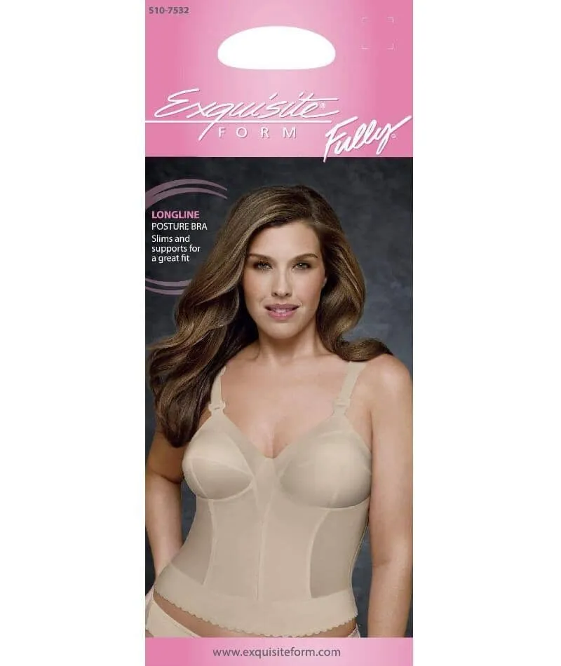 Exquisite Form Fully Back Close Longline Wire-Free Bra - Beige