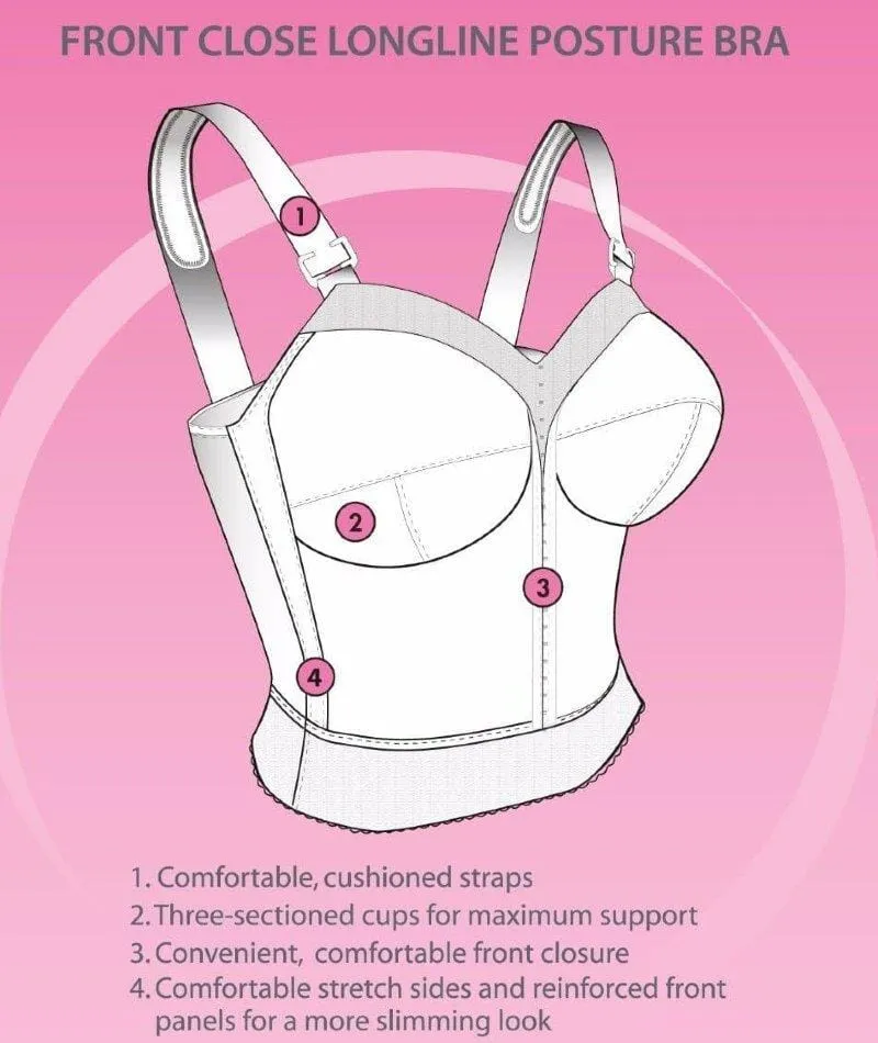 Exquisite Form Fully Front Close Longline Posture Wire-Free Bra - Beige