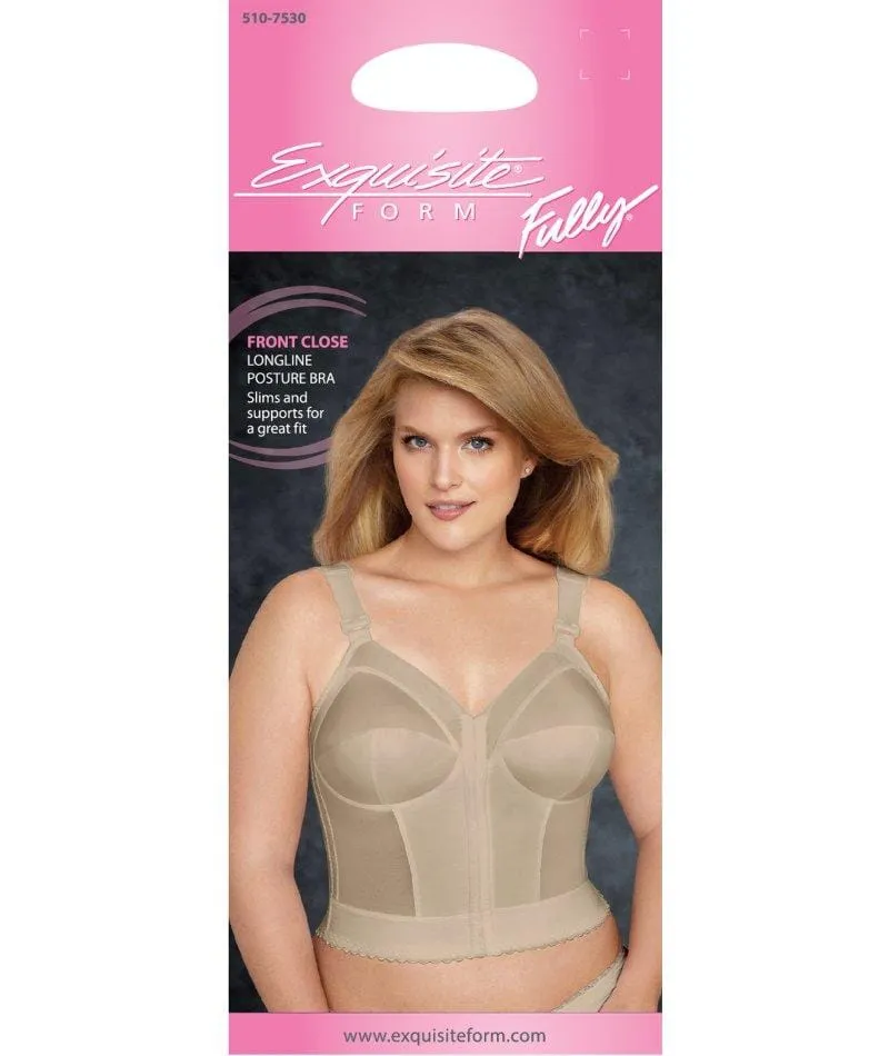 Exquisite Form Fully Front Close Longline Posture Wire-Free Bra - Beige