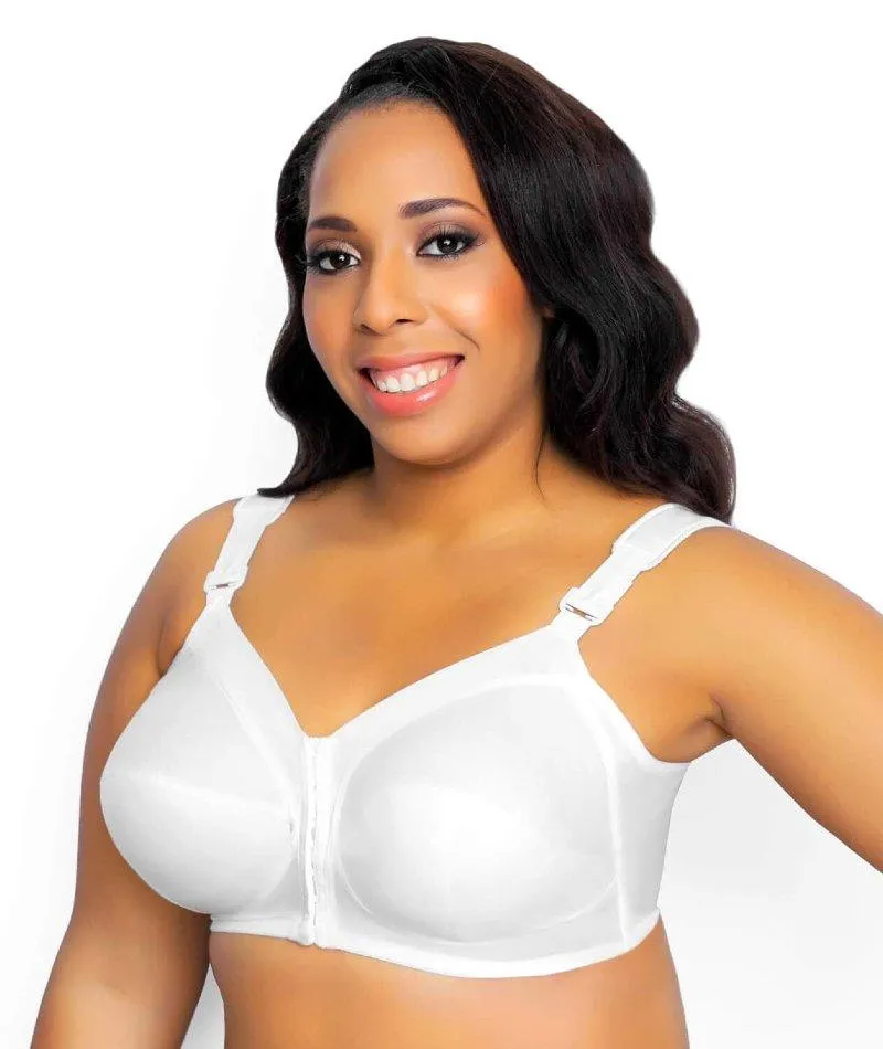 Exquisite Form Fully Front Close Wire-Free Classic Support Bra- White