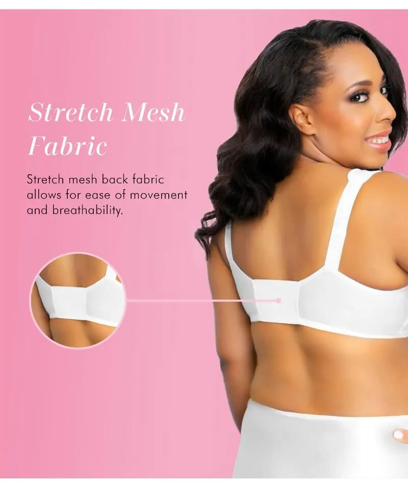 Exquisite Form Fully Front Close Wire-Free Classic Support Bra- White