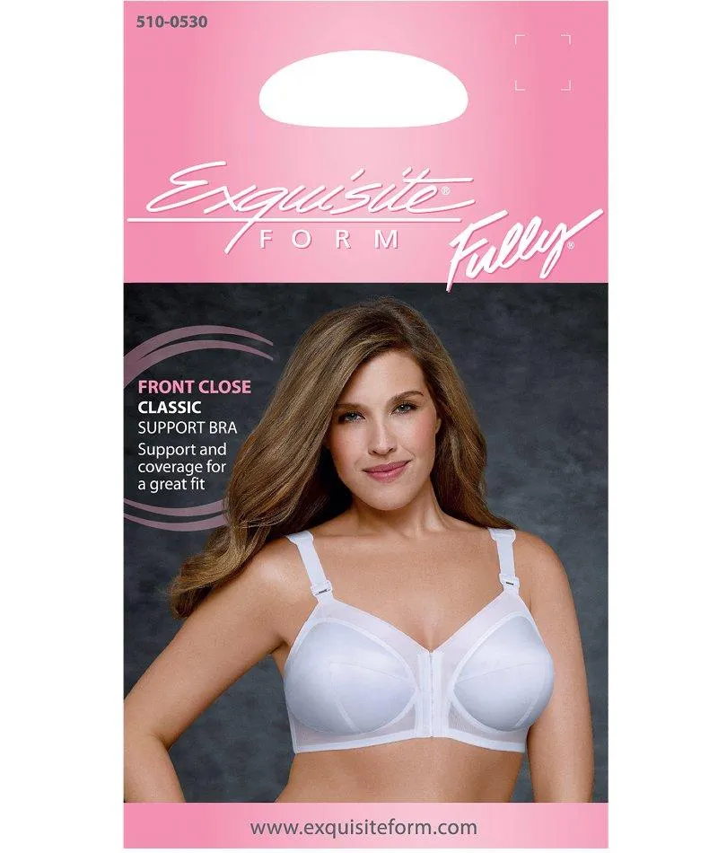 Exquisite Form Fully Front Close Wire-Free Classic Support Bra- White