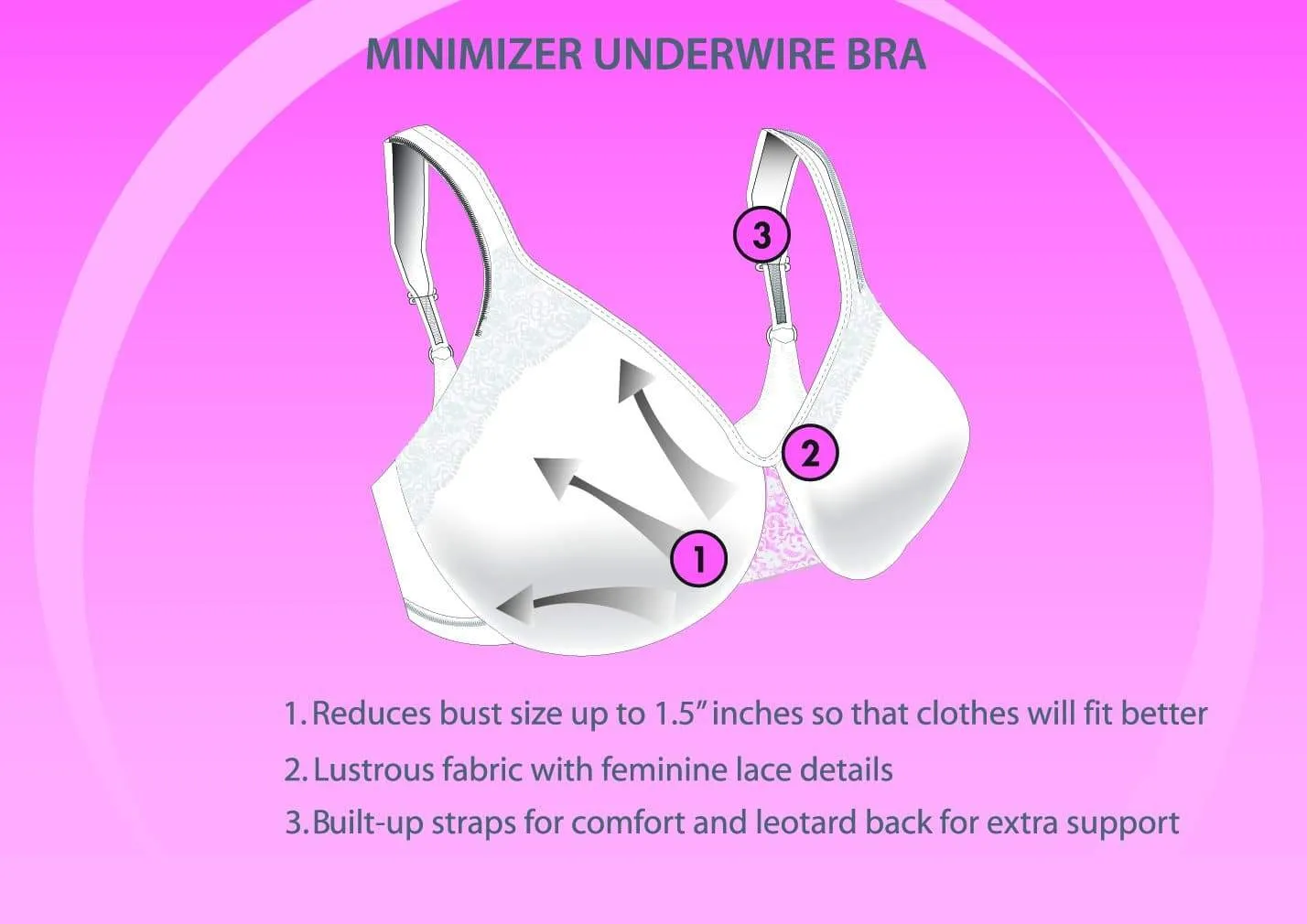 Exquisite Form Fully Minimiser Underwire Bra - White