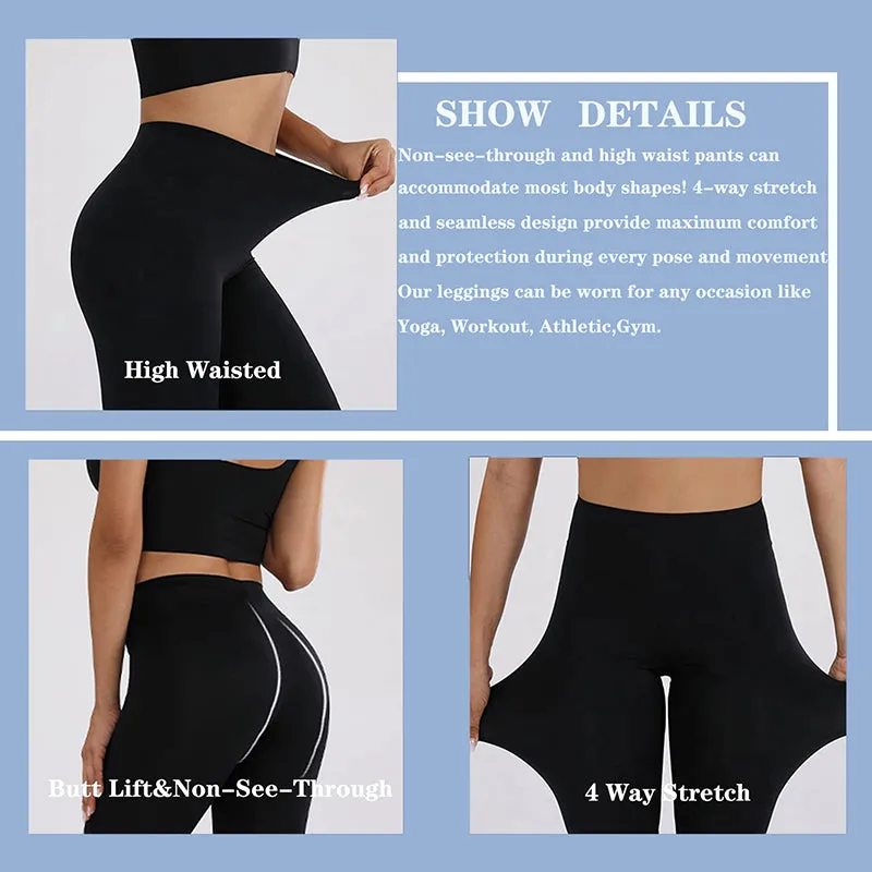 Fullsoft Black 2 Pack Womens Leggings High Waisted Tummy Control Yoga Pants