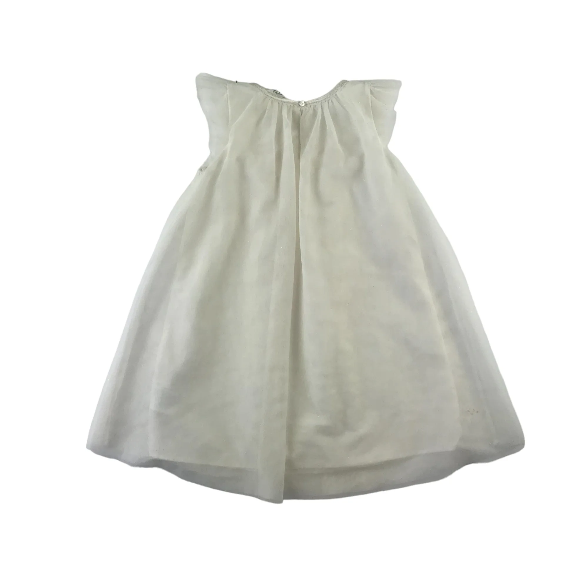 H&M dress 6-7 years white A-line mesh overlay sleeveless