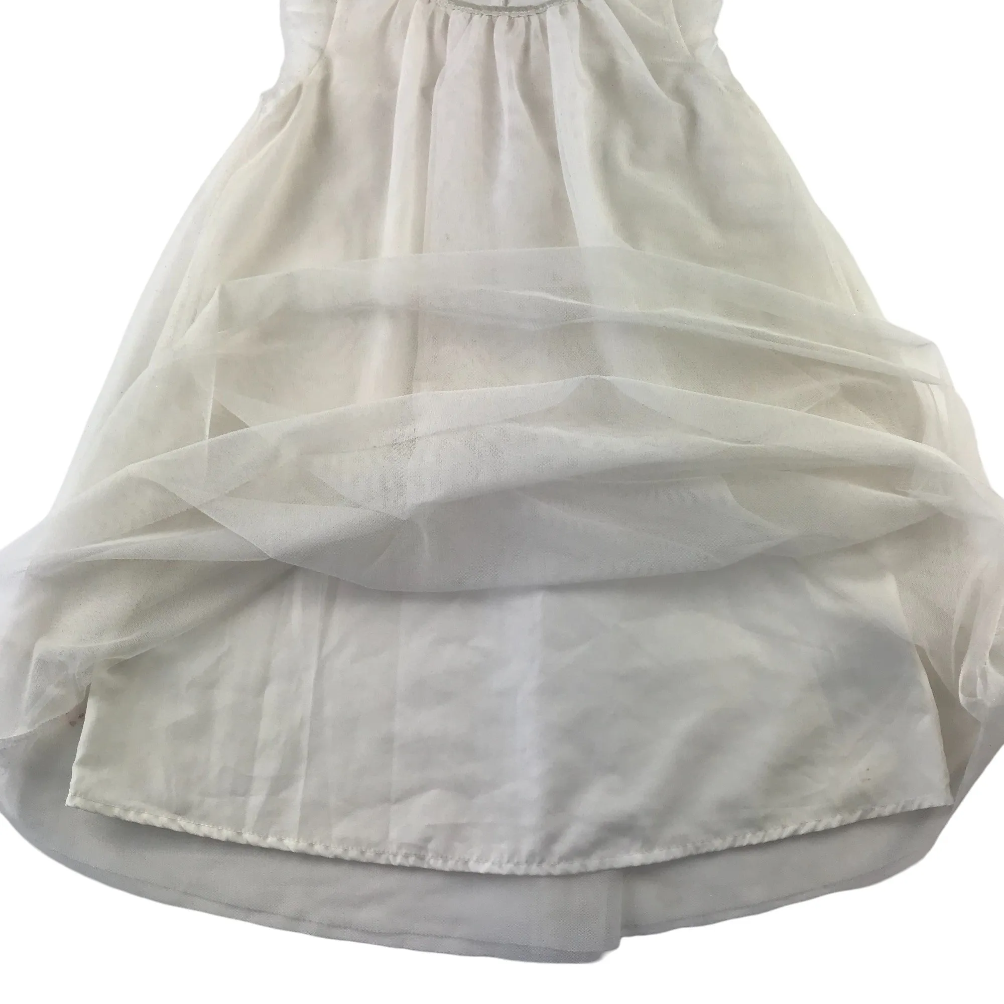 H&M dress 6-7 years white A-line mesh overlay sleeveless