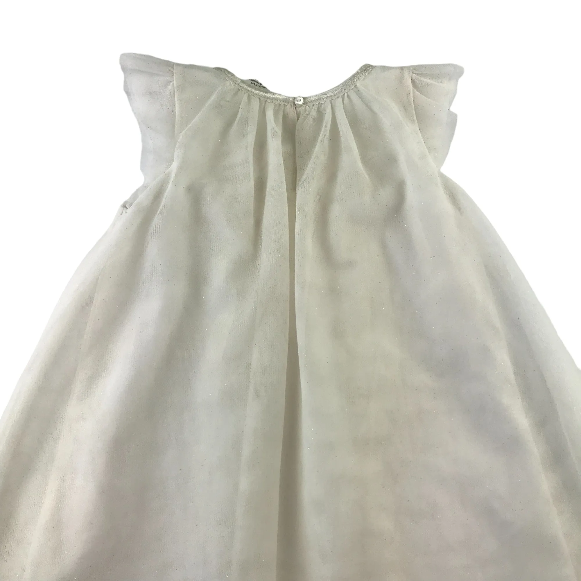 H&M dress 6-7 years white A-line mesh overlay sleeveless