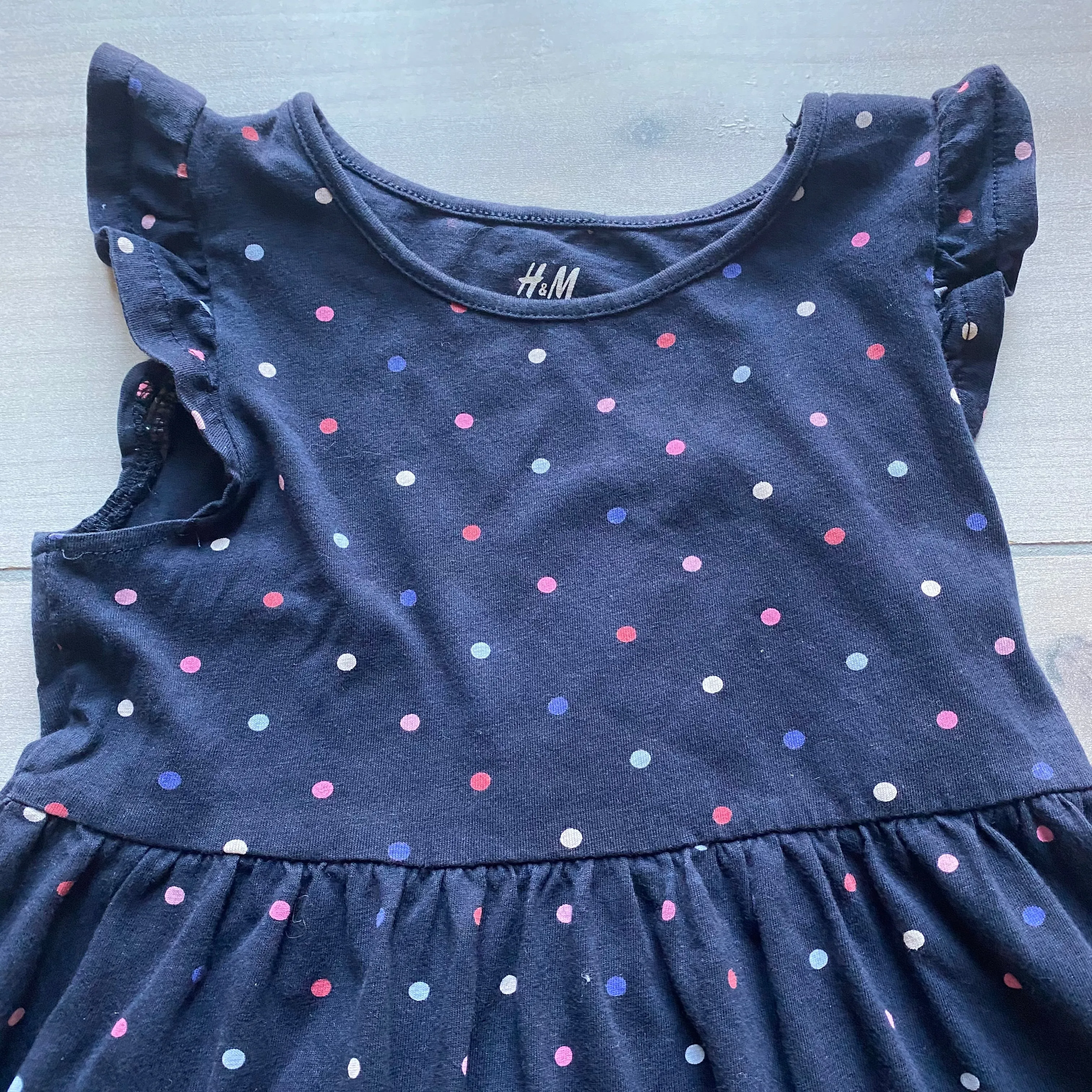 H&M Navy Polka Dot Cotton Dress