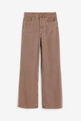 H&M Wide High Jeans, brown