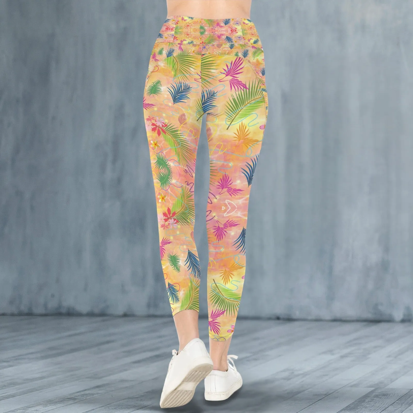 Hawaiian Gold Leggings with Pockets up to 5 XL (FWS)